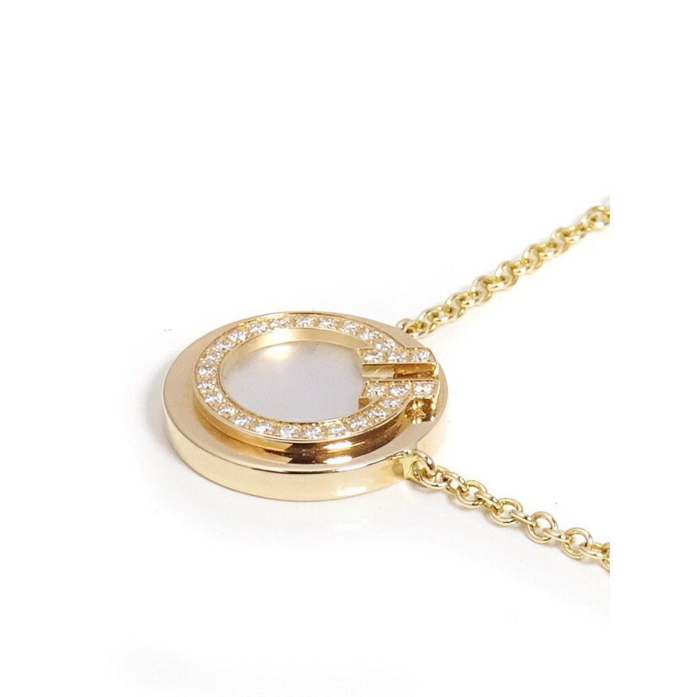 Tiffany Two Diamond & Mother of Pearl Circle Pendant Necklace